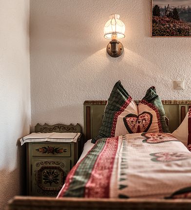 Guest bed in a Tyrolean inn