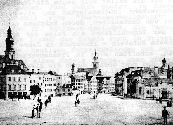 Unterer Stadtplatz um 1870