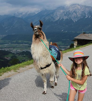 Lamawanderung Lamatrekking mit Kindern am Wattenberg