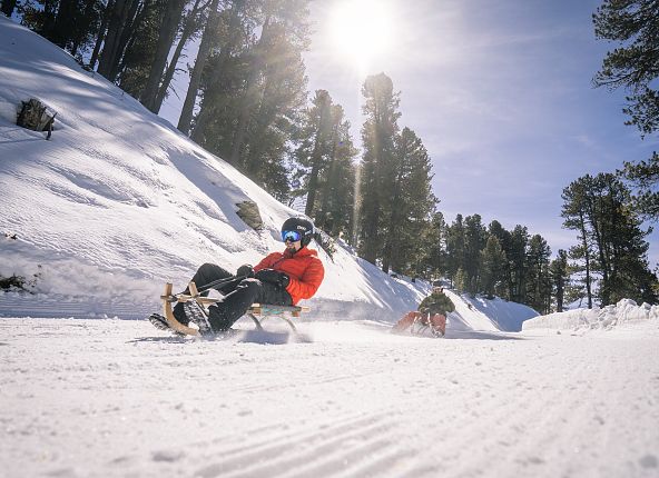 Tobogganing on the Glungezer in Tyrol Tulfes